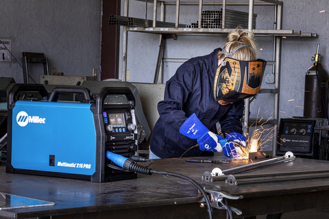 original Women welding with new Multimatic 215 PRO