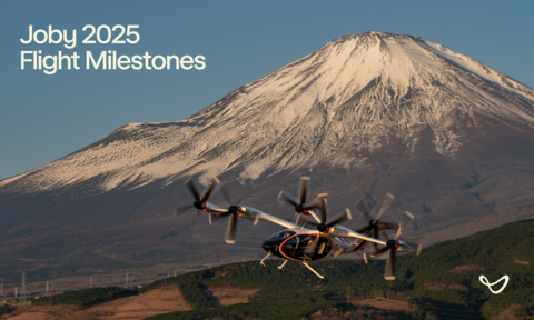 Joby’s air taxi flies above Japan’s Fuji Speedway, marking its fourth international demonstration of the year. Credit: Joby Aviation