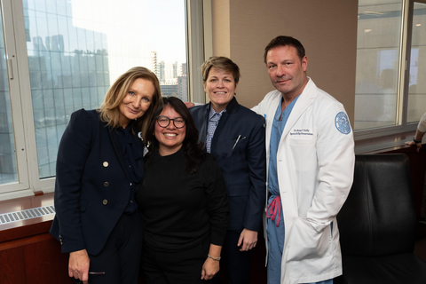 From Left to Right: Anne Marie McDonald, EDD RN FACHE CPHQ, Vice President, Quality and Performance Improvement at HSS, Ingrid Herrera-Capoziello, DNP, NPD-BC, NE-BC, AVP, Nursing Excellence & Professional Development at HSS, Mary Cassai, MPA, RN Executive Vice President & Chief Operating Officer at HSS, and Bryan Kelly, MD, HSS President, CEO and Surgeon-in-Chief Emeritus