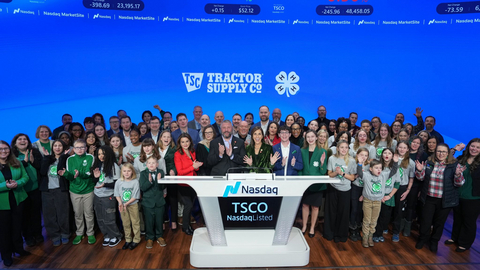 original Leaders from Tractor Supply and 4-H gathered on Monday to ring the Nasdaq opening bell in New York