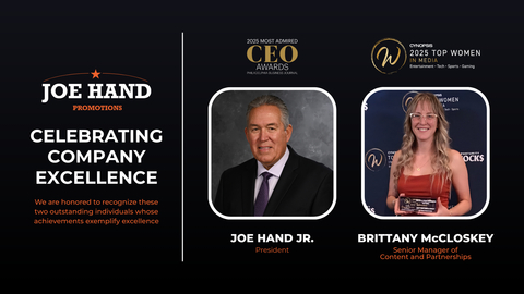 original Joe Hand Promotions celebrates Joe Hand Jr. and Brittany McCloskey on their award wins.
