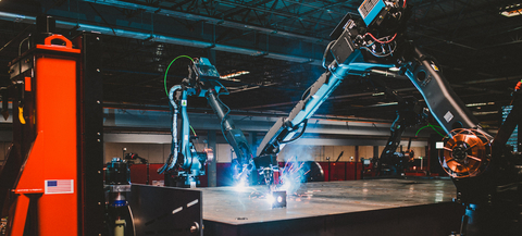 original Path Robotics intelligent welding cell in action.