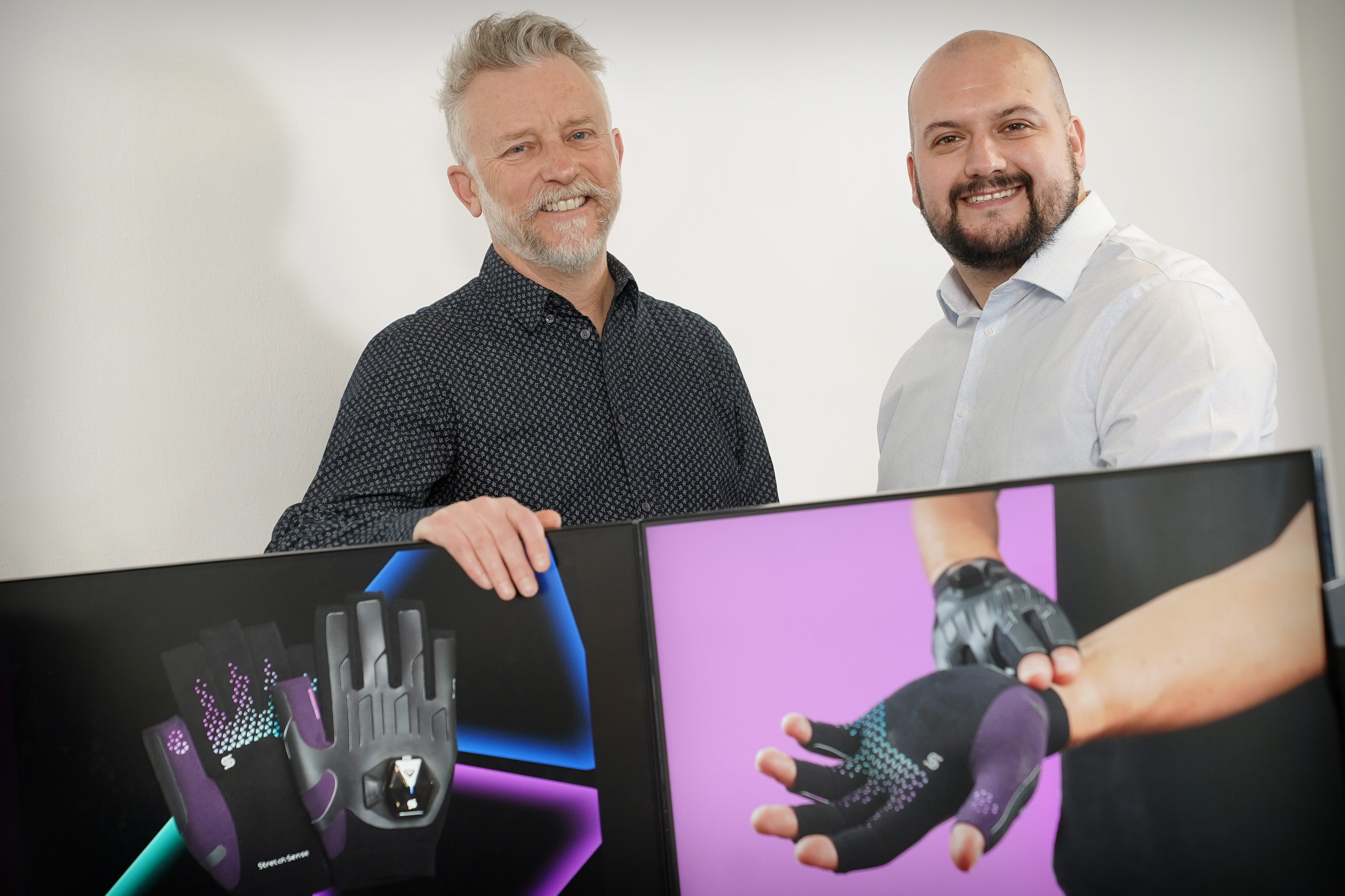 Left to right are StretchSense CEO Chris Chapman and Chief Revenue Officer Philip Jamison (by Stewart Attwood)