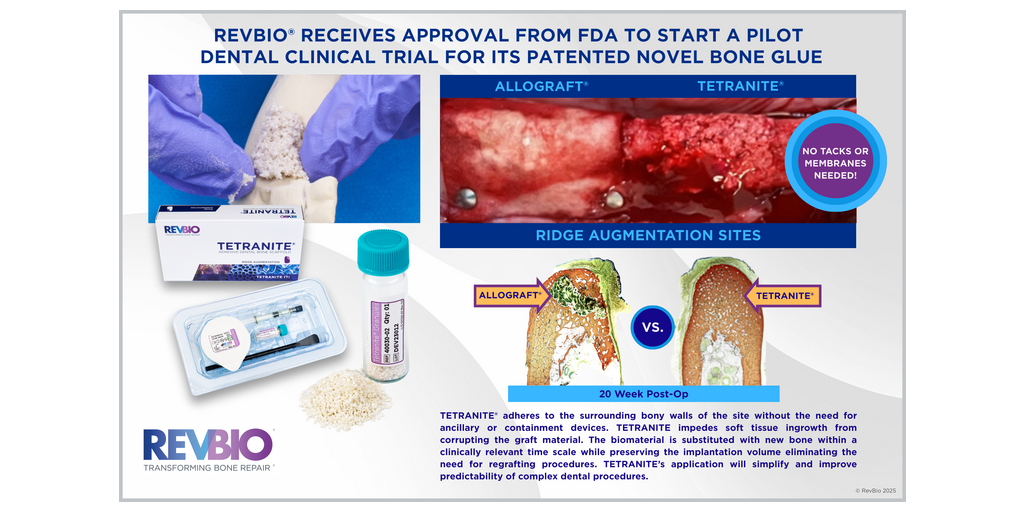 RevBio® Receives Approval from FDA to Start a Dental Clinical Trial for its Regenerative Bone Glue 1 ADBS Press Release FINAL