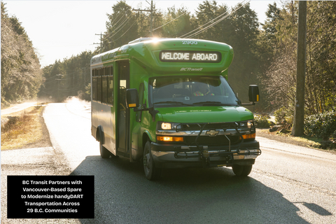 original Spare will work with BC Transit to introduce a standardized model across the 28 transit systems with handyDART, giving riders from urban centers to rural towns the same access to booking tools and real-time trip information.