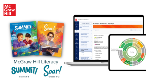 original Summit! for grades 6-8 and Soar! for grades 9-12 build on the previously announced Emerge! for K-5 to establish a comprehensive research-based literacy program that delivers a personalized experience for teachers and students from kindergarten through high school.