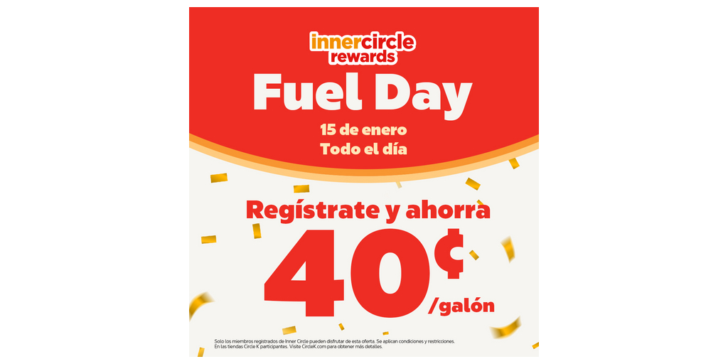 Circle K ayuda a sus clientes a recuperarse del gasto navideño con 40 centavos de descuento por galón este 15 de enero
