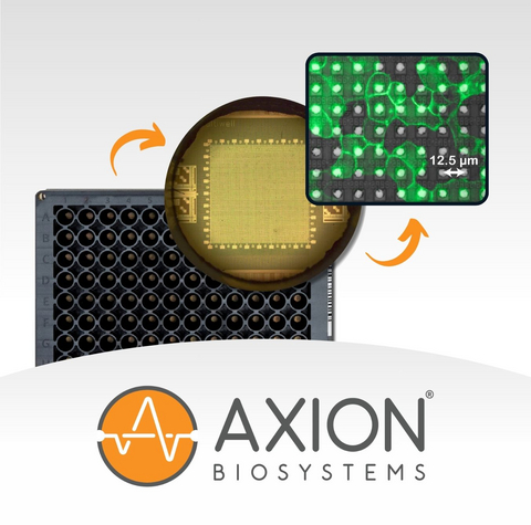 original Next-generation CMOS MEA chip technology acquired by Axion BioSystems integrates over 13 million nanoscale multimodal electrode-based sensors distributed across industry-standard 96- or 384-well microplates, enabling high-throughput, single-cell–level functional screening for disease research and drug discovery.