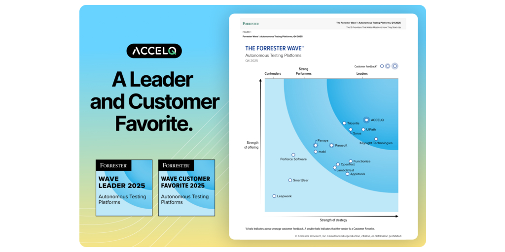  ACCELQ incoronata Leader e Customer Favorite in The Forrester Wave™ per le piattaforme di test autonome