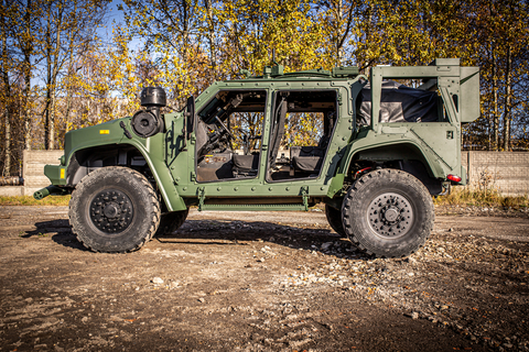 The Oshkosh Defense Dutch Expeditionary Patrol Vehicles (DXPV), known as the “Kaaiman.”