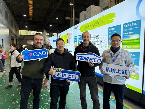 Tenneco team members marking the first site go-live of QAD Adaptive.