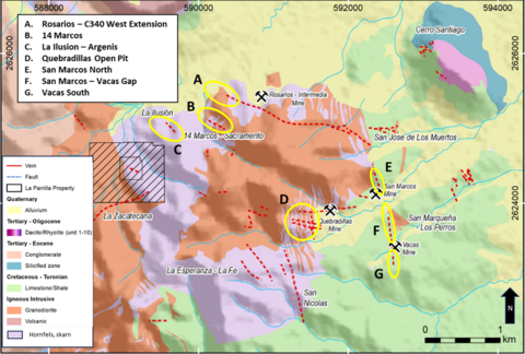 original Figure 1: La Parrilla Surface Exploration Targets