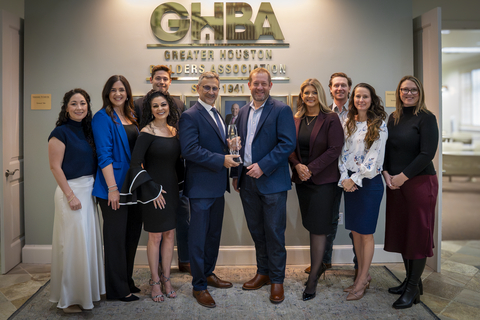 original Greater Houston Builders Association honors Royal Texan Homes with the 2025 GHBA Custom Home Builder of the Year award.
Left to Right: Maggie Strebel, Lauren Keith, Brad Dawson, Laurie Wilson, Mark Garraty, Adam Ashmann, Ashley Walker, Taylor Mabry, Amber Jarvis, and Dana Walker.