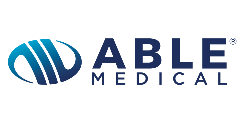 Over 10,000 Procedures Completed in U.S. with Valkyrie® Thoracic Fixation System 3 ABLE Medical Logo Blue