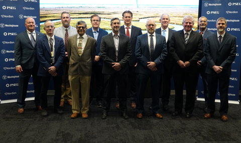 Senior leaders from Nordion, PSEG and Westinghouse who attended the signing ceremony.