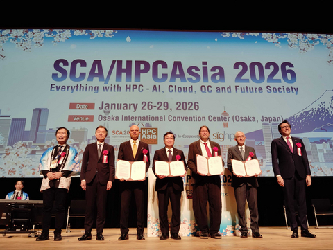 original Officials from DOE, Argonne, RIKEN, Fujitsu and NVIDIA gather in Osaka, Japan to sign an MOU marking a new global collaboration in support of AI for science and next-generation computing. From left to right: RIKEN R-CCS Director Satoshi Matsuoka; Minister of Education, Culture, Sports, Science and Technology Yasuyoshi Kakita; Corporate Executive Officer, Corporate Vice President, CTO, in charge of System Platform, Fujitsu Limited Vivek Mahajan; RIKEN President Makoto Gonokami; Argonne Associate Laboratory Director for Computing, Environment and Life Sciences Rick Stevens; Vice President, Global Sales and Business Development for HPC/AI/Supercomputing, NVIDIA Corporation John Josephakis; DOE Under Secretary for Science Darío Gil. (Image courtesy of RIKEN.)