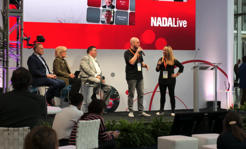 Krys VanSlyke, SVP of Marketing and Alexi Venneri, Co-founder and CEO of DAS Technology delivering their winning pitch for CDXP at the 2024 NADA Pitch Competition.
