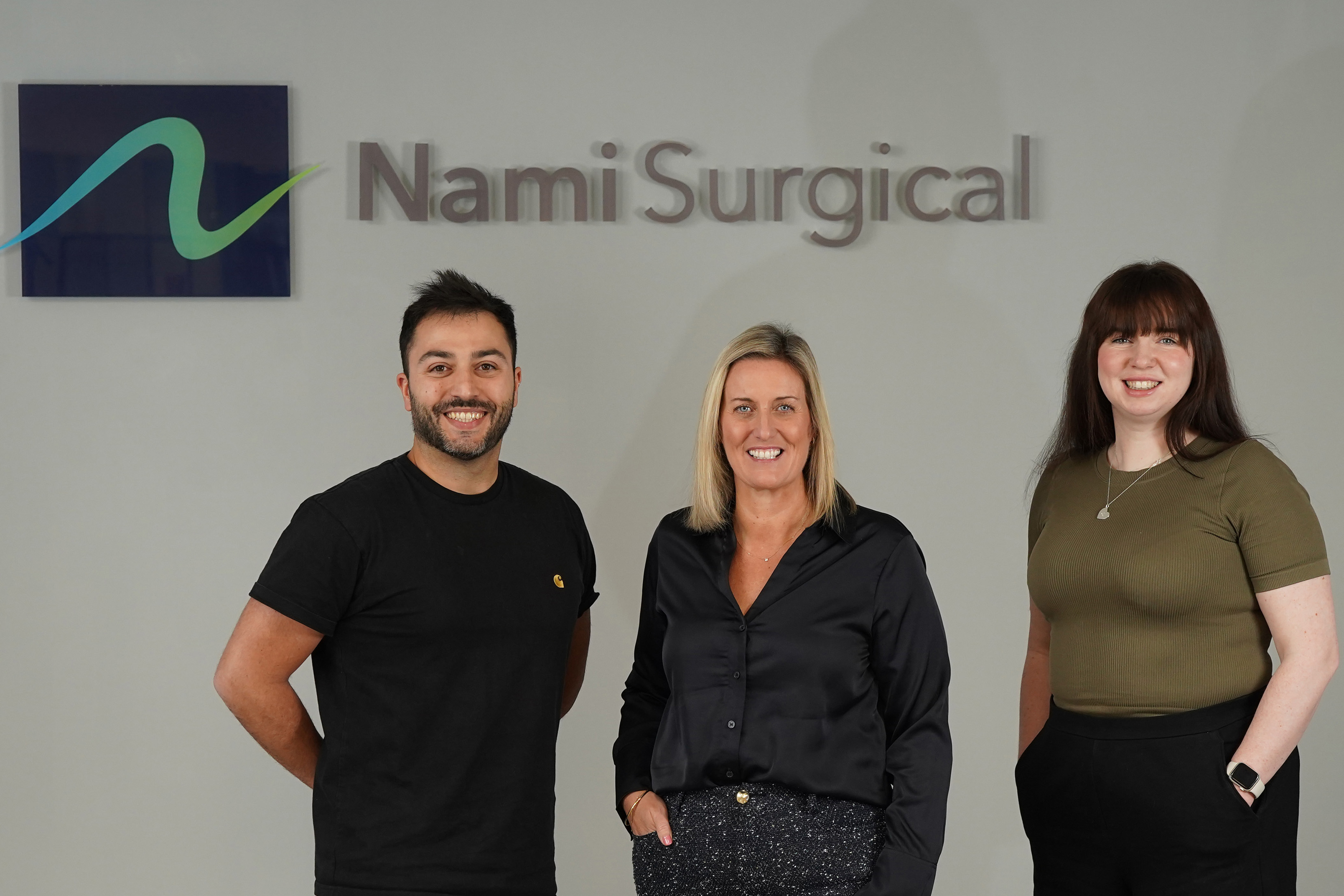 Left to right are Nico Fenu, Nikki Palfrey, and Rebecca Cleary of Nami Surgical