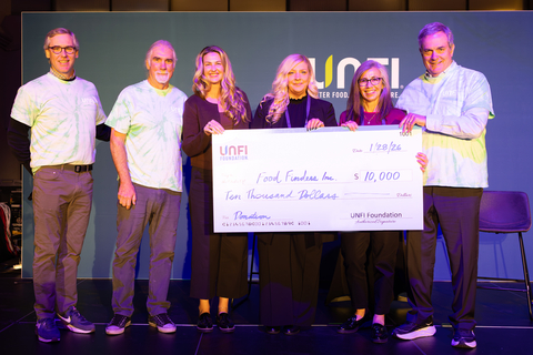 The UNFI Foundation awards its first “50 for 50” grant to representatives from Food Finders at UNFI’s Spring & Summer Selling Show in Long Beach, Calif. To celebrate UNFI’s 50th anniversary, the Foundation will distribute 50 grants covering all 50 U.S. states throughout 2026.