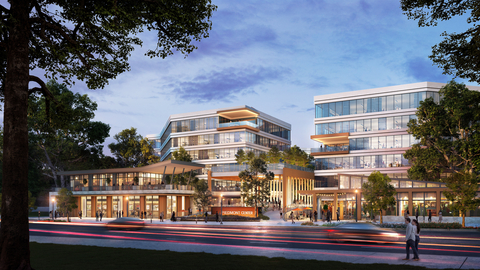 original First rendering of the future of Piedmont Center is revealed, introducing a walkable, street-level retail and dining corridor along Piedmont Road. (subject to continued evolution)