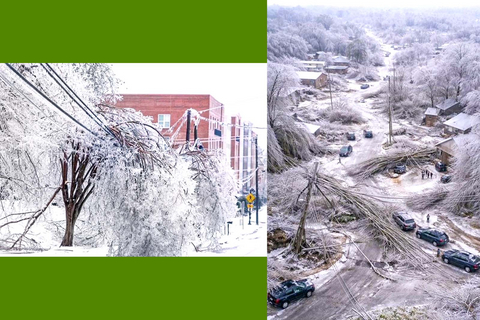 original Images captured in and around Oxford, Miss., show the destruction created by thick layers of ice, complicated by sustained, brutally cold temperatures.
