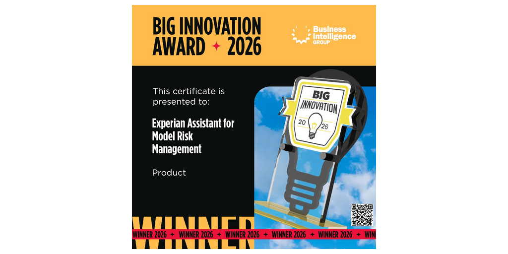  La soluzione basata sull'IA Experian Assistant per la gestione del rischio dei modelli si aggiudica il premio BIG Innovation Award 2026