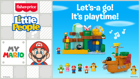 Fisher-Price unveiled Little People My Mario™, a brand-new toddler sized adventure that brings the characters, movements and excitement of Super Mario to the youngest fans.