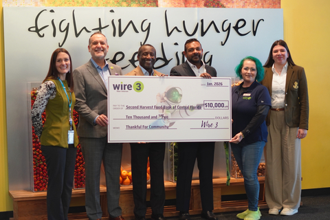 Wire 3 Presents Donation to Second Harvest Food Bank of Central Florida