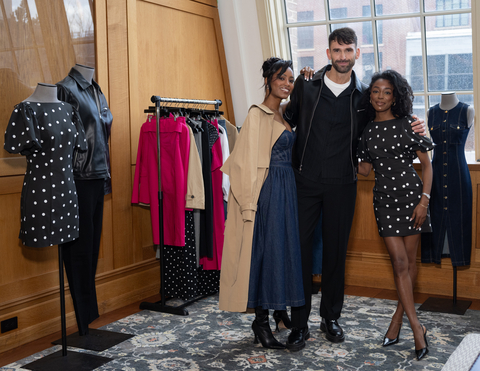 Ciara Miller, Carl Radke and Venita Aspen at the Express x Who What Wear Styling Suite at Fashion Week. Credit Casey Kelbaugh / @photo_by_cka
