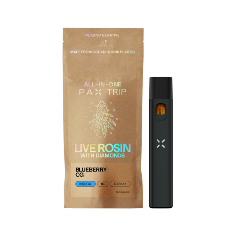 PAX TRIP All-in-One Live Rosin with Diamonds Blueberry OG