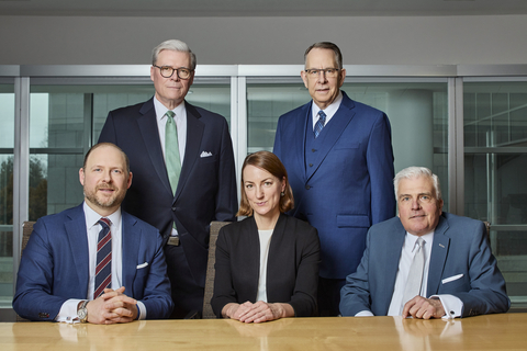 Standing (L to R): Robert Malone, Mark Conlan; Seated (L to R): Brett Theisen, Katharina Earle, Dale Barney