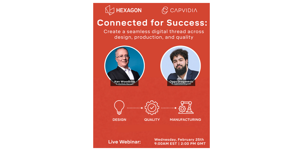  Capvidia ed Hexagon ospiteranno un webinar dal vivo sullo sviluppo di un thread digitale 