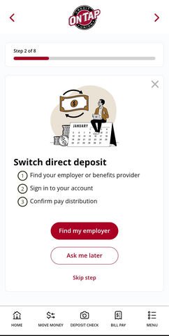 Simple instructions for members to transfer their direct deposit.