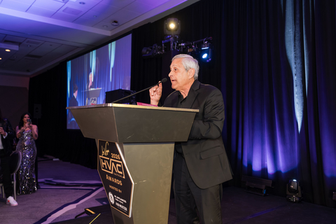 John Pastorello, founder of Refrigeration Technologies, accepts the 2026 HVAC Tactical Lifetime Achievement Award.
