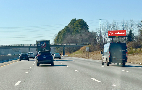 Adams Outdoor Advertising has acquired this premier digital billboard in Charlotte, North Carolina, from Cameron Outdoor. Serving westbound traffic heading into the city with a strong right-hand read to inbound commuters — including motorists near the Speedway Boulevard exit and southbound I-85 travelers — the high-visibility unit strengthens Adams’ Charlotte digital network, which now totals 75 locations.