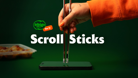 bibigo is launching ScrollStick: a limited-edition, custom-made set of chopsticks with touchscreen tips made for the digital age.