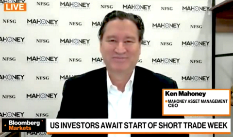 NFSG's Ken Mahoney delivers nearly eight minutes of live market commentary on Bloomberg Television's Bloomberg Markets, discussing AI disruption, interest rates, and sector rotation with a global audience