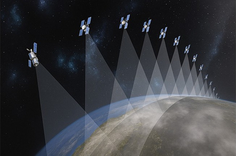 An imagery of satellite constellation the Ministry of Defense