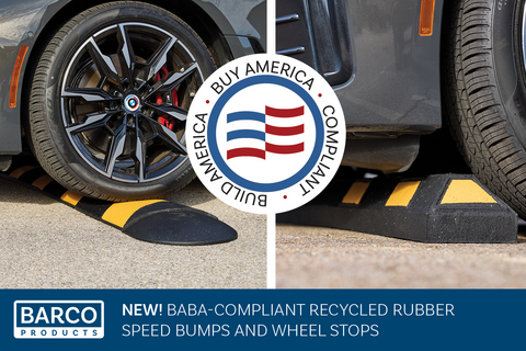 Barco Products Expands Traffic Safety Line with New BABA-Compliant Solutions. Barco Products, a leading supplier of high-quality site furnishings and traffic safety equipment, has introduced a new line of BABA-compliant recycled rubber speed bumps and wheel stops designed to meet Buy America, Build America (BABA) standards.