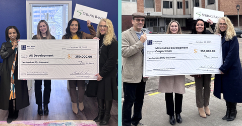 AK Development, Milwaukee Development Corporation, FHLBank Chicago and Spring Bank celebrate Community First® Developer Program awards supporting career development for emerging developers of affordable housing.