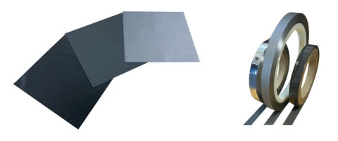Magnetic Noise Suppression Film “M Type” (Left: Sheet form / Right: Tape form)