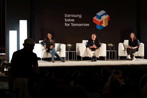 Samsung Solve for Tomorrow: AI in Action Lab With Mark Cuban, Emma Grede and Allison Stransky (Photo by Jason Mendez/Getty Images for Samsung Electronics America)