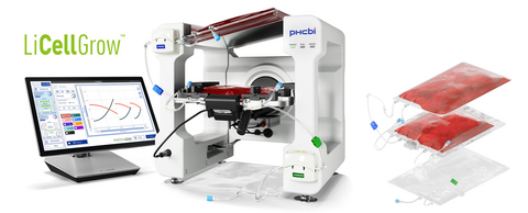 original 左:コントローラー 中央:プロセッサ― 右:培養バッグ/給廃液バッグ