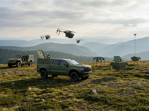 Teledyne FLIR Defense's unmanned aerial system (UAS) platforms SkyCarrier and Black Recon with STORM's Rapid Adapt and Deploy System (RADS), a modular, vehicle mounted system designed to support advanced drone operations.