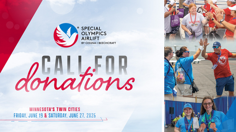 Textron Aviation launches donation campaign to support 2026 Special Olympics Airlift; continues nationwide call for volunteer Doves (Photo credit: Textron Aviation).