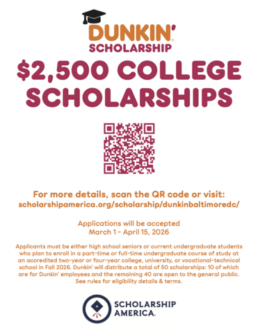Dunkin’ Launches Fifth Annual DMV Regional Scholarship Program