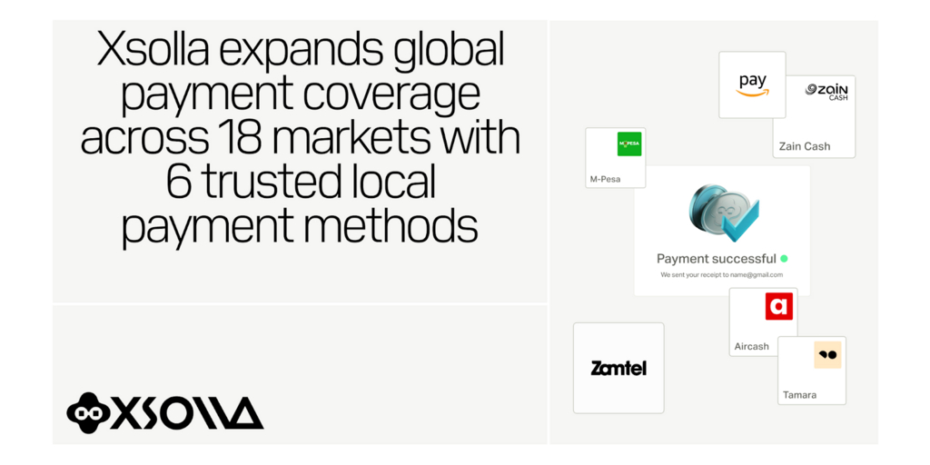 Xsolla estende la copertura globale dei pagamenti in 18 mercati con 6 metodi di pagamento affidabili per aiutare gli sviluppatori a raggiungere nuovi giocatori in tutto il mondo