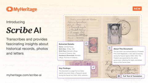 MyHeritage Launches Scribe AI to Transcribe, Interpret, and Reveal New Insights from Historical Documents and Photos