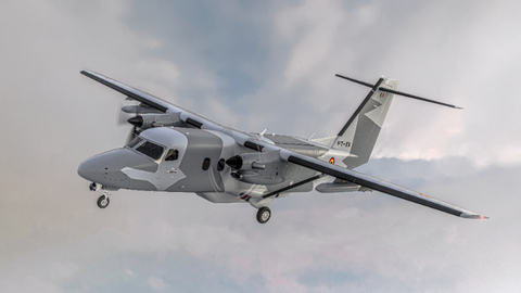 original A new ally in the air: An artist’s rendering shows a Cessna SkyCourier configured for military operations, including a special operations paint scheme and mission equipment. The aircraft was selected by Belgium Special Operations Forces.