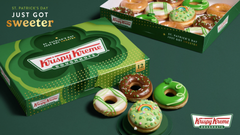 $12 Green O'riginal Glazed dozens return, plus guests who wear green March 16-17 can receive a free Green O'riginal Glazed® doughnut